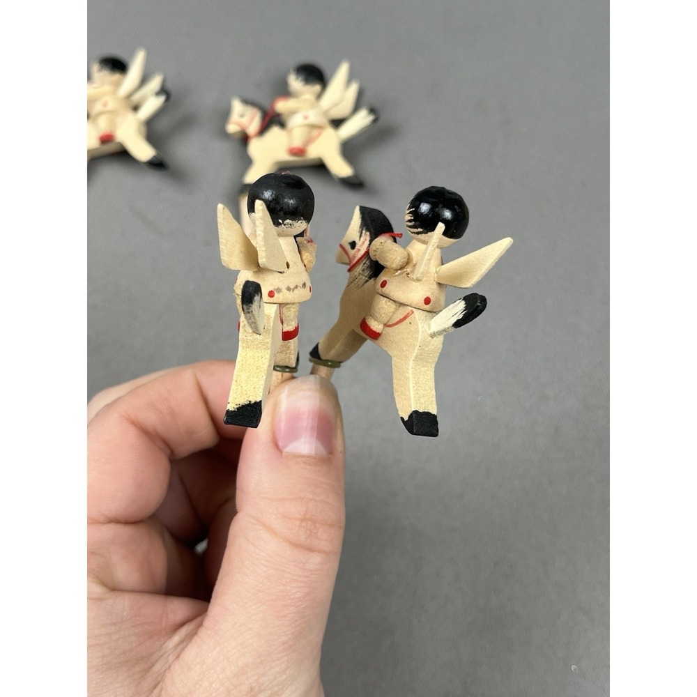 VTG Christmas Miniature Erzgebirge Angel On Horse Ornaments Pegs German‎ Lot 4 - Picture 6 of 12